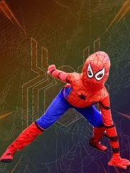 تصویر ست لباس مرد عنکبوتی مدل پارچه کشی طرح عضلانی Spider -Man Clothing Set 120cm Muscle Design Model 120cm