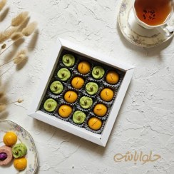 تصویر شیرینی میکس پسته و زعفران (حلوا بوتیکی) 