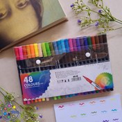 تصویر راپید براش 48 رنگ روان نویس نوک نمدی نوک براش و 0.4 میل پایه آب