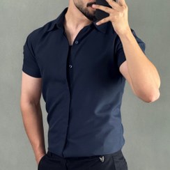 تصویر پیراهن دوشین آستین کوتاه سرمه ای 2003 