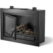 تصویر شومینه گازی مدرن درب دار 