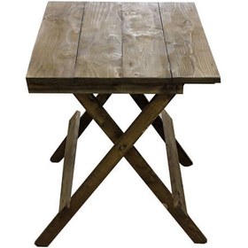 تصویر میز و صندلی چوبی تاشو 2 نفره 