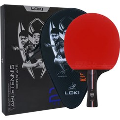 تصویر راکت پینگ پنگ قرمز مورد تنیس روی میز KX3 ITTF تأیید شده LOKİ LOKİ مورد راکت تنیس روی میز kx3 (Itt تأید شده)