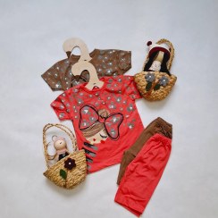 تصویر تیشرت و شلوارک پاپیونی 