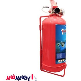 تصویر کپسول آتش نشانی 1 کیلوگرمی پودر و گاز کارا طرح استقلال (C) 1kg powder and gas fire extinguisher of Esteghlal design (C)