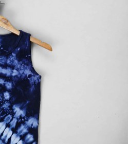 تصویر رکابی دخترانه تای دای ( شیبوری ) سرمه‌ای - عرض: 39 سانتی متر- قد: 60 سانتی متر Tie Dye Sleeveless Shirt