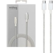 تصویر کابل شارژ اصلی 2 متری 60W سوپر فست Omthing Type-C to Type-C مدل POD002 - نقره ای - BSA 
