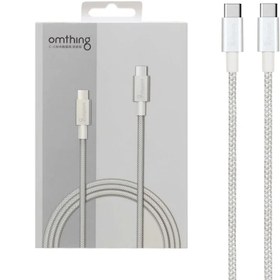 تصویر کابل شارژ اصلی 2 متری 60W سوپر فست Omthing Type-C to Type-C مدل POD002 - نقره ای - BSA 