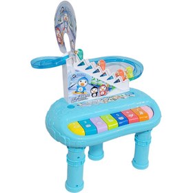 تصویر اسباب بازی پیانو پایه دار با پله و سرسره ی پنگوئن Ice Penguins Slide & Piano Toy_اسباب بازی 