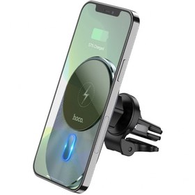 تصویر نگهدارنده مغناطیسی و شارژر وایرلس خودرو هوکو HOCO Magic magnetic wireless fast charging car holder CA91 