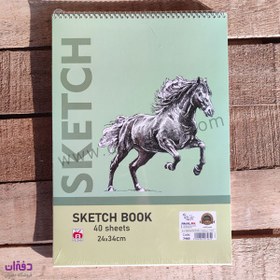 تصویر دفتر طراحی با کاغذ 127 گرم ایرانی 7465 sketchbook 40 sheets B4 code 7465