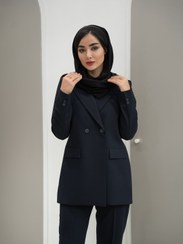 تصویر مانتو و شلوار فیونا با یقه بلیزری شلوار نیم بگ 