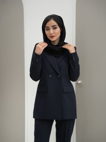 تصویر مانتو و شلوار فیونا با یقه بلیزری شلوار نیم بگ 