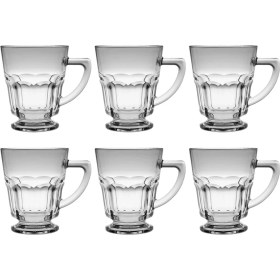 تصویر لیوان چای خوری طرح کازابلانکا مدل پایه دار بسته 6 عددی Casablanca teacup Glass Pack of 6