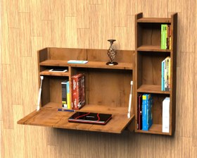 تصویر میز تحریر دیواری کتابخانه دار WD80 Folding wall desk WD80