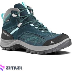 تصویر بوت / کفش زنانه کچوا - ضدآب 2023 (پیش خرید) Quechua Women's Waterproof Outdoor Boots - Turquoise - MH100 Mid 