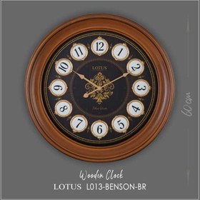 تصویر ساعت دیواری چوبی لوتوس مدل BENSON کد L013 رنگ BR ا LOTUS -Wooden Wall Clock Code L013 LOTUS -Wooden Wall Clock Code L013