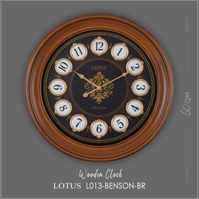 تصویر ساعت دیواری چوبی لوتوس مدل BENSON کد L013 رنگ BR LOTUS -Wooden Wall Clock Code L013