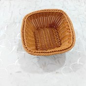 تصویر سبد سبزی مربع و گرد دست بافت 