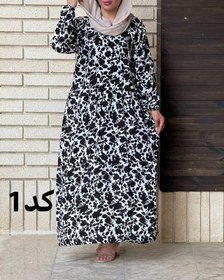 تصویر پیراهن نخی زنانه طرح گلدار ۷۰۵۷ 