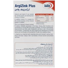 تصویر آرژی زینک پلاس (بهبود رشد استخوان) یوروویتال 60 کپسول Argi Zink Plus Eurho Vital 60 Caps