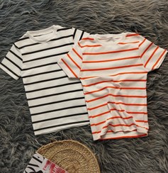 تصویر تی شرت راه راه بلند زنانه کد 403027 