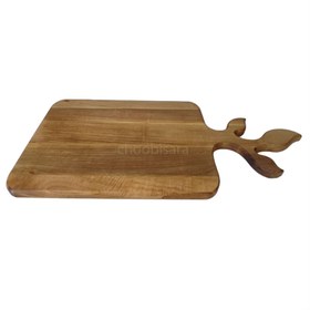 تصویر قیمت و خرید تخته گوشت چوبی گرد طرح سه پر مدل T0123 - چوبی سرا 