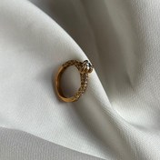 تصویر انگشتر تک نگین ظریف رز گلد کد 4770 