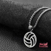 تصویر گردنبند توپ والیبال کد 100494 با جنس استیل رنگ طلایی 