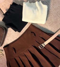 تصویر دامن کوتاه پلیسه 