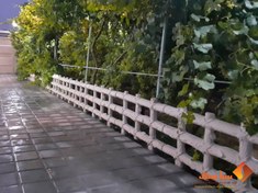 تصویر نرده دور باغچه مدل طنابی 