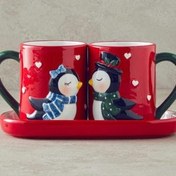 تصویر ماگ کریسمسی400میل english home مدل lovely penguins 