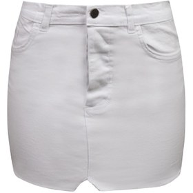 تصویر دامن جین زنانه رنگ سفید کد 4670-3363 ماییلدا 