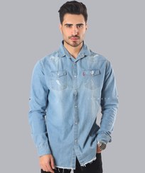 تصویر پیراهن مردانه آستین بلند جین 0939 