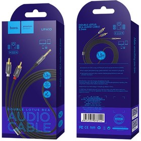 تصویر کابل انتقال صدا با دو خروجی هوکو Hoco Cable dual RCA to 3.5mm UPA10 Hoco Cable dual RCA to 3.5mm UPA10 audio plated plugs