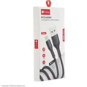 تصویر کابل تبدیل USB به microUSB پرووان مدل PCC400M طول 1 متر سفید کابل تبدیل