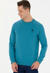 تصویر سویشرت مردانه پولو مدل بیسیک رنگ آبی سایز XL 