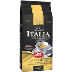 تصویر دانه قهوه ITALIA پاکت 1 کيلو گرم SAQUELLA مدل 100 ARABICA SAQUELLA BAR ITALIA 100% ARABICA ESPRESSO BEANS 1Kg