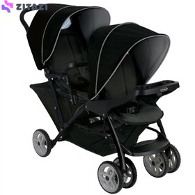 تصویر کالسکه دوقلو گراکو مدل Graco Stadium Duo Stroller - Black Grey