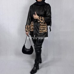 تصویر کت چرم زنانه پوست ماری سایز ۳۸ رنگ سبز 