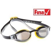 تصویر عینک شنا مشکی مردانه و زنانه های مسابقه ای X Look Mirror Yellow One S Mad Wave 