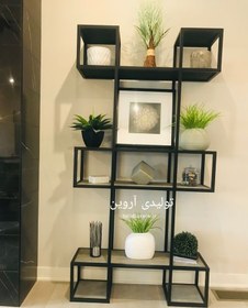 تصویر شلف ایستاده چوب فلز مدل ژاکلین Jaclin model wood metal standing shelf