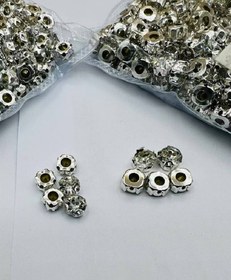 تصویر نگین گرد پانچ نقره ای 