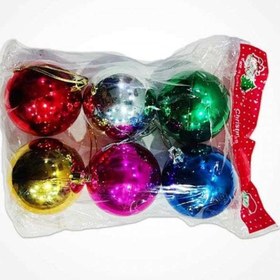 تصویر آویز تزیینی گوی کریسمس مجموعه ۶ عددی 