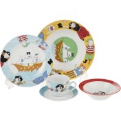 تصویر سرویس چینی ۵ پارچه کودک چینی زرین ایران مدل پایرت 