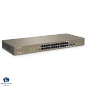 تصویر سوئیچ شبکه گیگابیت 24 پورت رکمونت تندا مدل TEG1024F با دو پورت SFP Tenda TEG1024F 24-Port Gigabit with 2 SFP Slots Unmanaged Switch