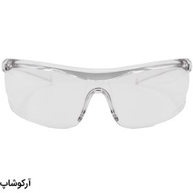 تصویر عینک کار و ایمنی با فریم و دسته شفاف و لنز بی رنگ مدل 206 