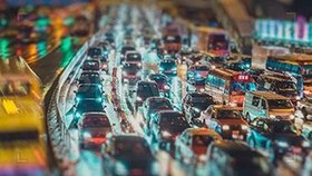 تصویر دانلود فوتیج تایم لپس ترافیک در شب Time Lapse Of A Traffic Jam At Night 