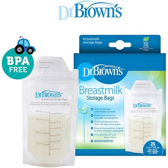 Jual Dr. Brown's Breastmilk Storage Bag (6oz - 180ml), 25-Pack