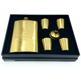 تصویر ست بطری ۴ شات استیل مدل هنسی 